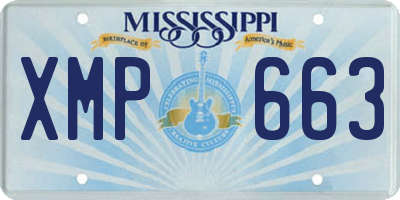 MS license plate XMP663