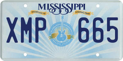 MS license plate XMP665