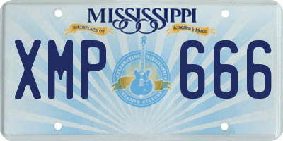 MS license plate XMP666