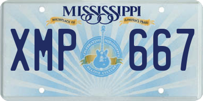 MS license plate XMP667