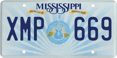 MS license plate XMP669