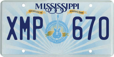MS license plate XMP670