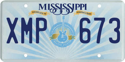 MS license plate XMP673