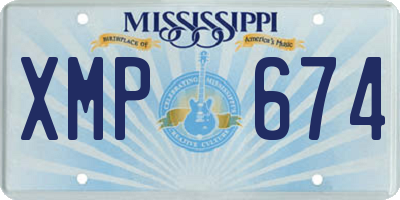 MS license plate XMP674
