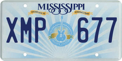 MS license plate XMP677