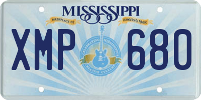 MS license plate XMP680