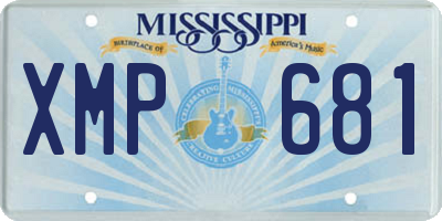 MS license plate XMP681