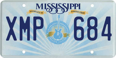 MS license plate XMP684