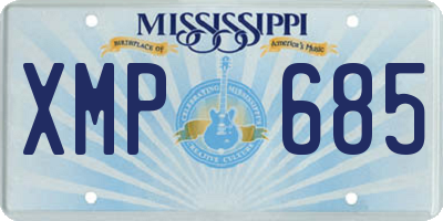 MS license plate XMP685