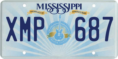 MS license plate XMP687