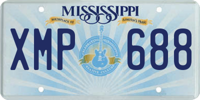 MS license plate XMP688