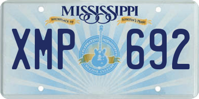 MS license plate XMP692