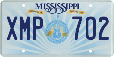 MS license plate XMP702
