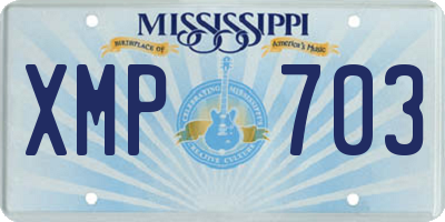 MS license plate XMP703