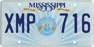 MS license plate XMP716