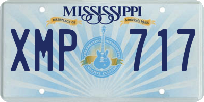 MS license plate XMP717