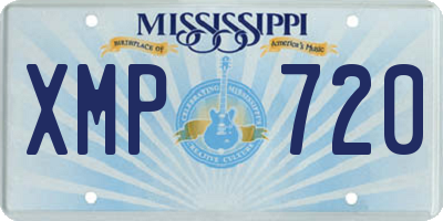 MS license plate XMP720