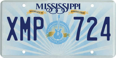MS license plate XMP724