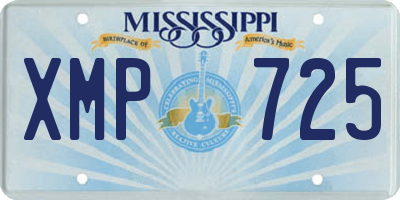 MS license plate XMP725