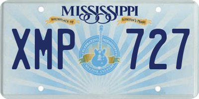 MS license plate XMP727