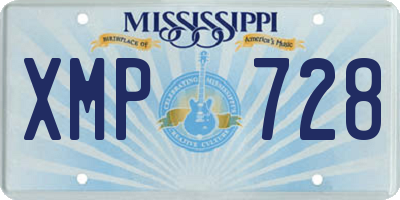 MS license plate XMP728