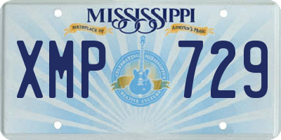 MS license plate XMP729