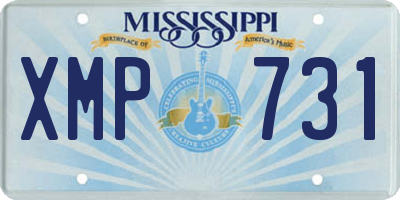 MS license plate XMP731