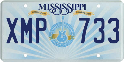 MS license plate XMP733
