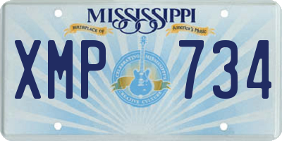 MS license plate XMP734