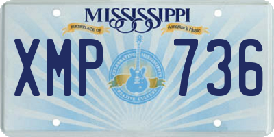 MS license plate XMP736