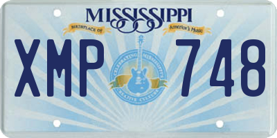 MS license plate XMP748