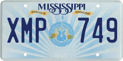 MS license plate XMP749