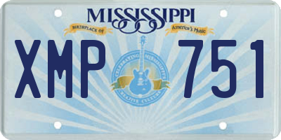 MS license plate XMP751