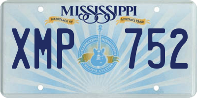 MS license plate XMP752
