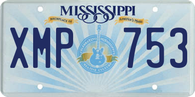 MS license plate XMP753