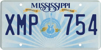 MS license plate XMP754