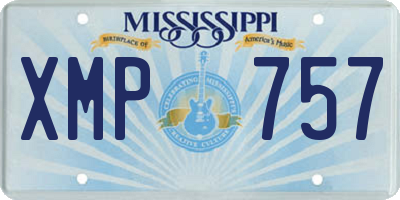 MS license plate XMP757