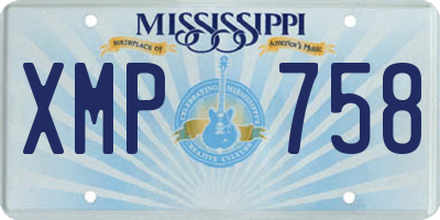 MS license plate XMP758
