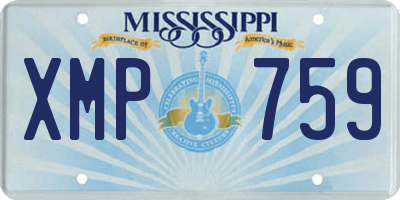 MS license plate XMP759