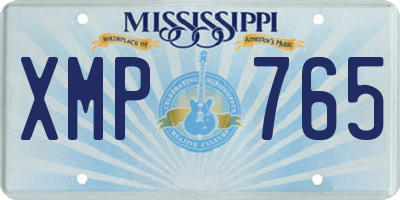 MS license plate XMP765