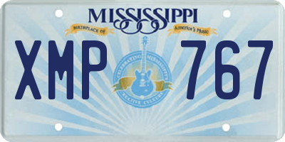 MS license plate XMP767