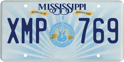 MS license plate XMP769