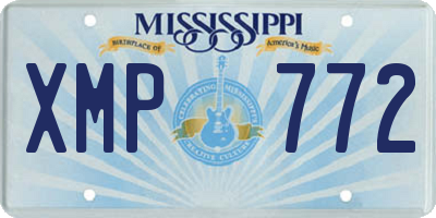 MS license plate XMP772