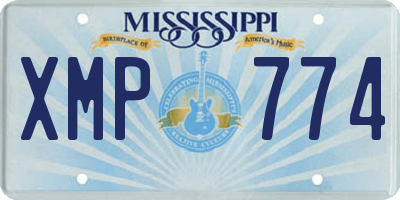 MS license plate XMP774