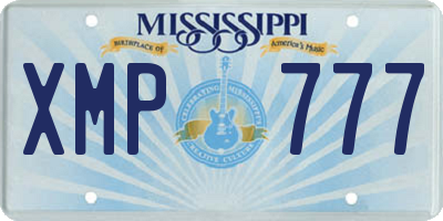 MS license plate XMP777