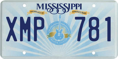 MS license plate XMP781