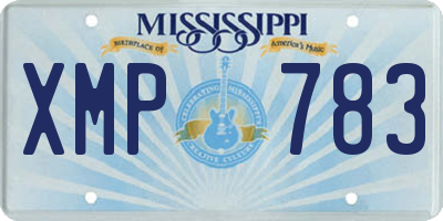MS license plate XMP783