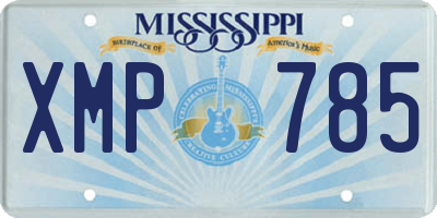 MS license plate XMP785