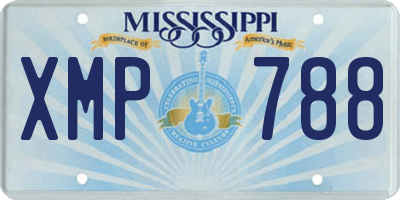 MS license plate XMP788