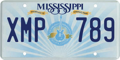 MS license plate XMP789